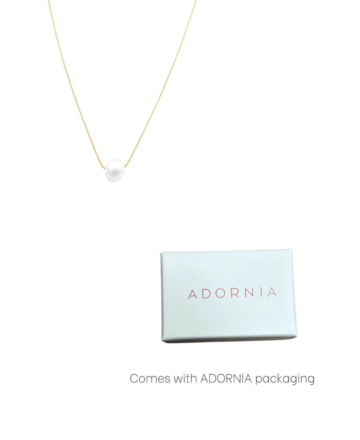 Adornia Tarnish Resistant 14k Gold Plated Freshwater Pearl Chain Necklace In White