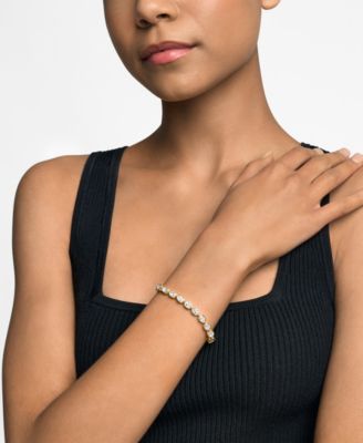 14K Gold-Plated Brass Bezel-Set Bracelet