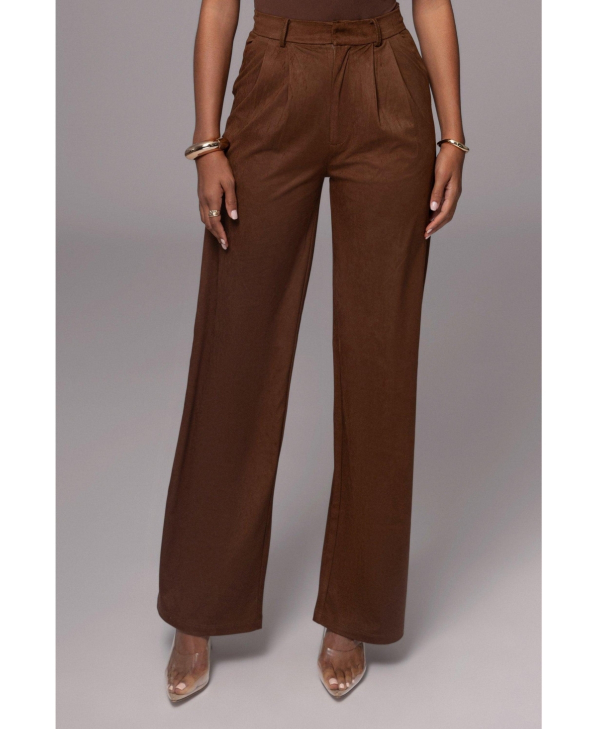 Women's Classic High Rise Trousers - Chocolate