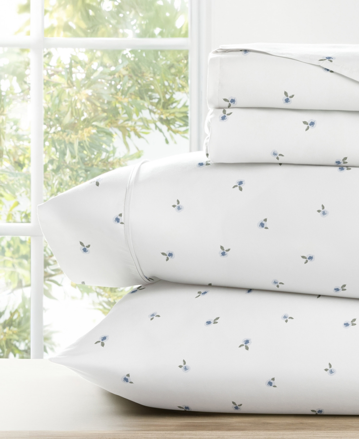 Kaycie Gray Printed Microfiber 3-pc. Sheet Set, Twin Xl In White