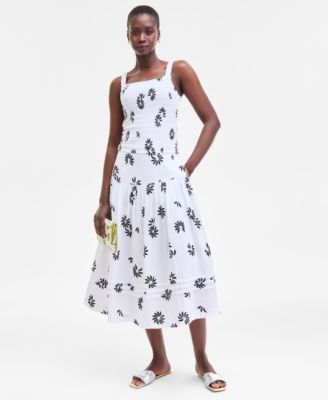 On 34th Womens Cotton Gauze Smocked Tank Tiered Midi Skirt Exclusively At Macys