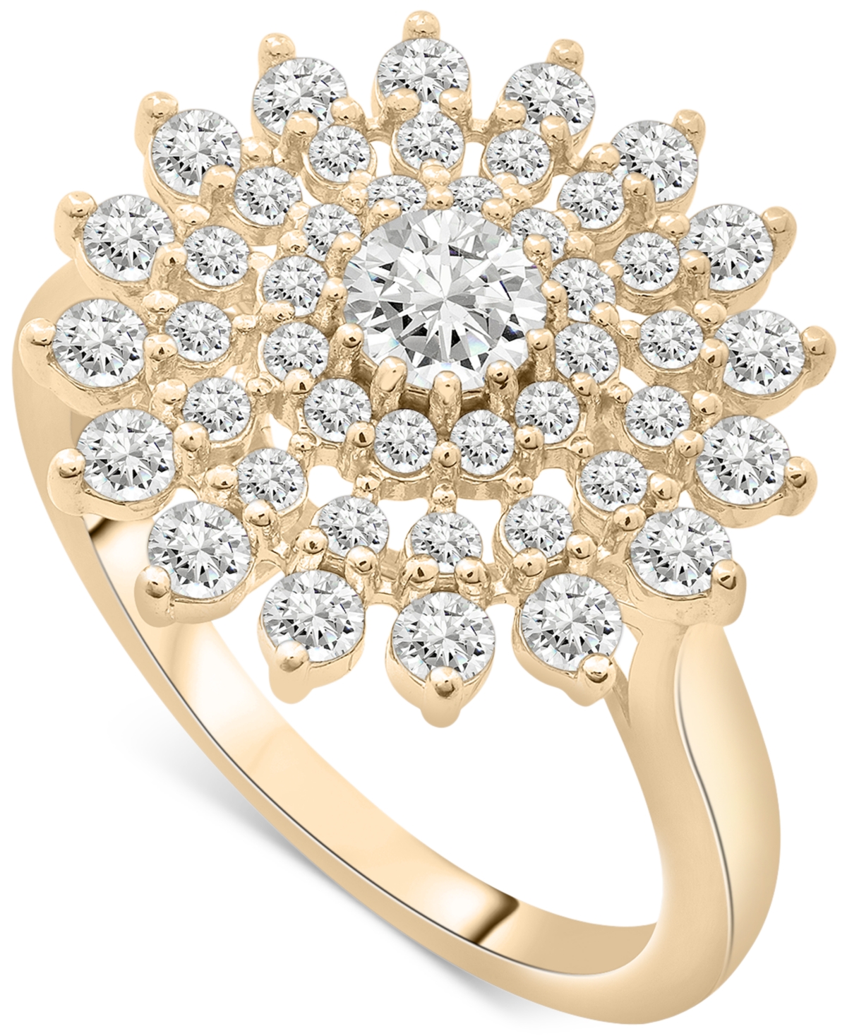 Wrapped In Love Diamond Flower Cluster Ring (1 Ct. T.w) In 14k Gold, Exclusively At Macy's In Yellow Gold