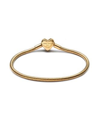 14K Gold-Plated Sparkling Infinity Heart Clasp Snake Chain Bracelet
