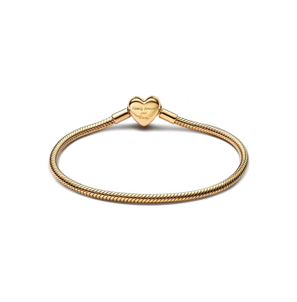 Pandora 14k Gold-plated Sparkling Infinity Heart Clasp Snake Chain Bracelet