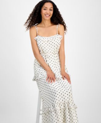 Women's Tie-Strap Ruffle-Tier Maxi Dress