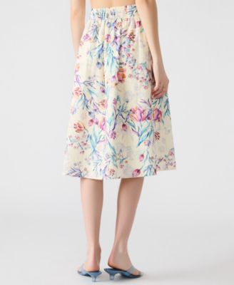 Women's Carlynn Printed Cotton Eyelet Midi Skirt