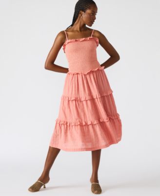 Steve Madden - Women's Nash Smocked Tiered Midi Dress