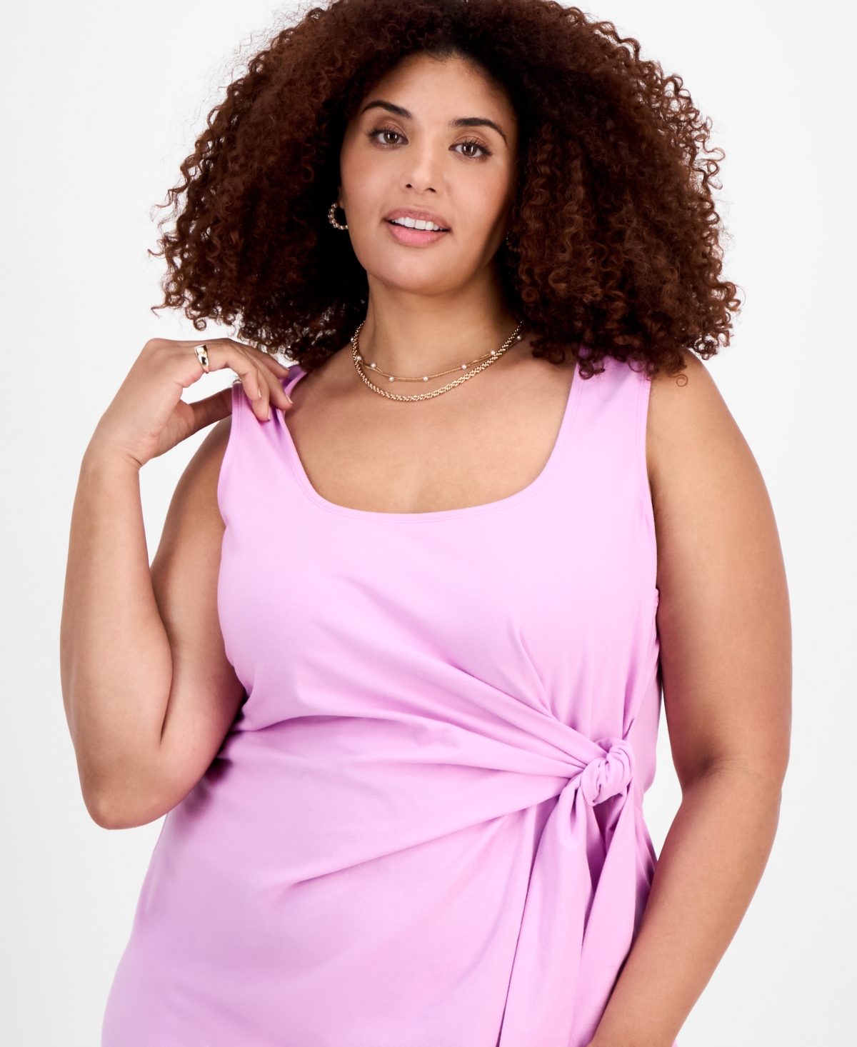 On 34th Trendy Plus Size Side-tie Midi Dress, Exclusively At Macy's