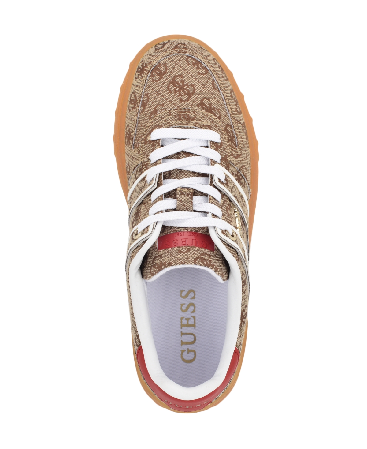 Guess Women's Inart Low Profile Sporty Gum Bottom Lace-up Sneakers