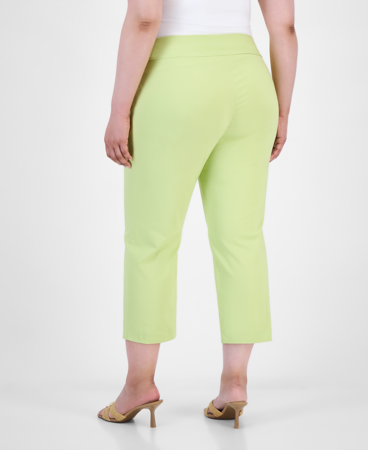 Inc International Concepts Plus Size Mid-rise Pull-on Capri Pants, Created For Macy's