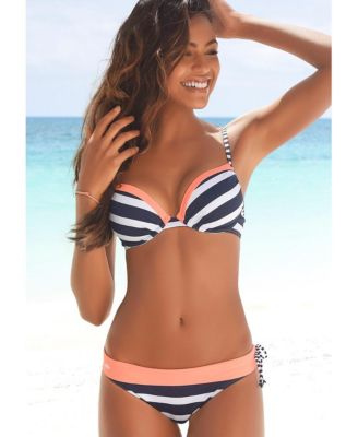 Women's Striped Push Up Bikini Swimsuit Top Bra Sizing