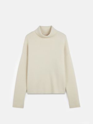 Women's Organic Color Cashmere Roll-Neck Sweater