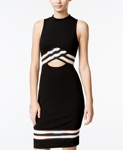 Material Girl Juniors' Illusion Two-Tone Bodycon Dress, Only at Macy's