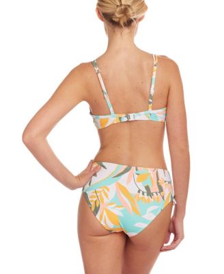 Women's Pattern Mid Rise Bikini Swimsuit Bottom cup sizing