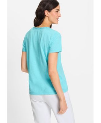Women's Embroidered Neck T-Shirt