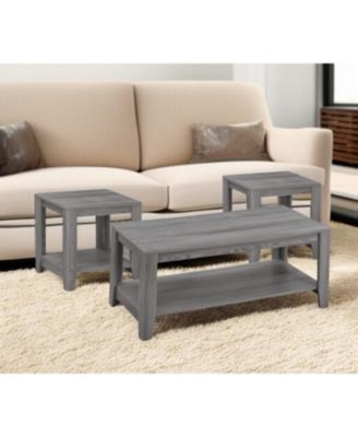 Set of Three Coffee Tables with Shelf for Storage and Display
