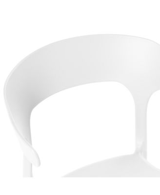 Modern Stackable Resin Plastic Patio Dining Chair (Set of 4)