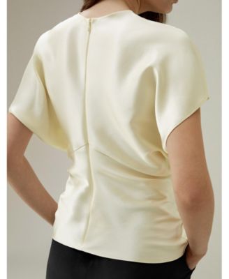 Women's Short Batwing Sleeve Silk Contour Top