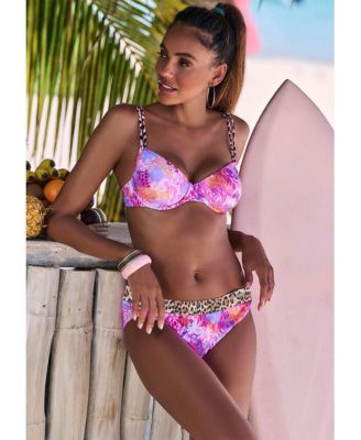 Women's Leopard Cheetah Floral Underwire Bikini Swimsuit Top Bra Sizing