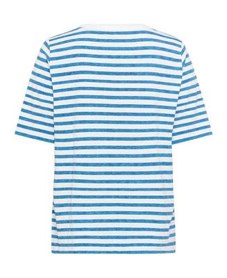 Women's Striped and Foliage Print T-Shirt