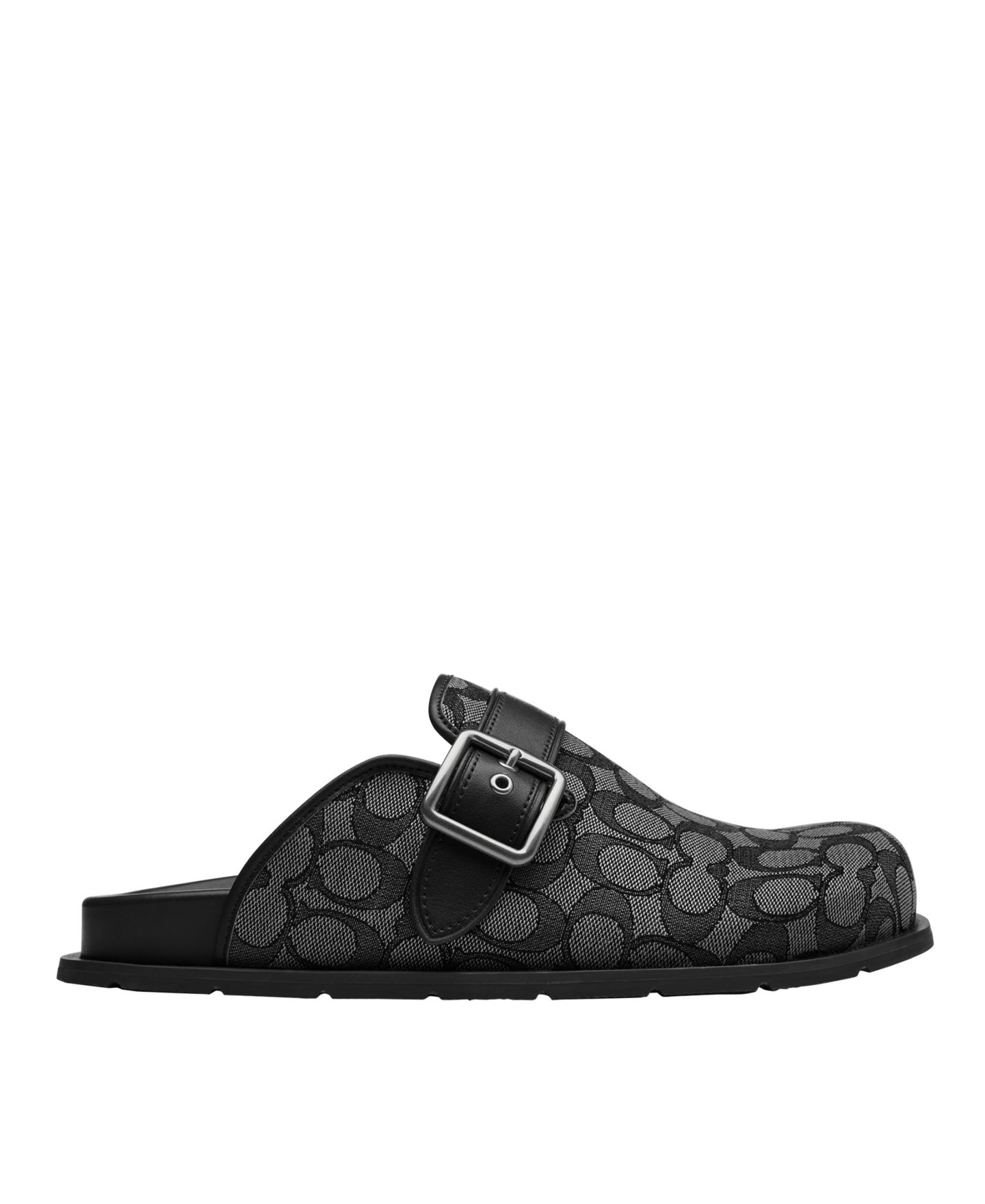 Мужские сабо COACH Buckle Clog in Signature Jacquard, цвет: Графитовый / Чёрный — фото 5