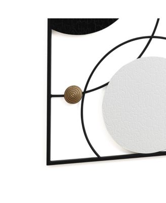 2-Piece Black, White, and Gold Modern Abstract Wall Decor Set