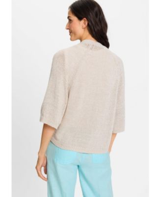 Women's Tape Yarn Open Front Cardigan