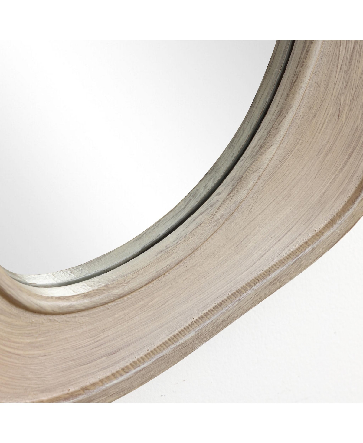 Luxenhome Natural Wood Framed Oval Irregular Wall Mirror, Accent And Vanity In Natural