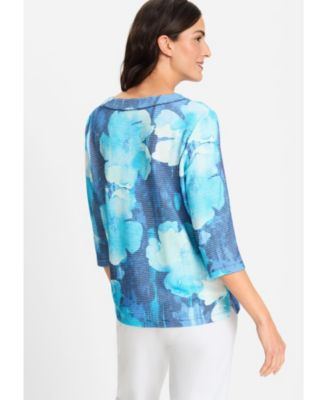 Women's Floral Rib Knit Jersey Top