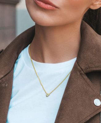 Gemstone Heart-Shaped Pendant Necklace in Sterling Silver, 18"