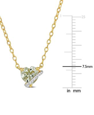 Gemstone Heart-Shaped Pendant Necklace in Sterling Silver, 18"