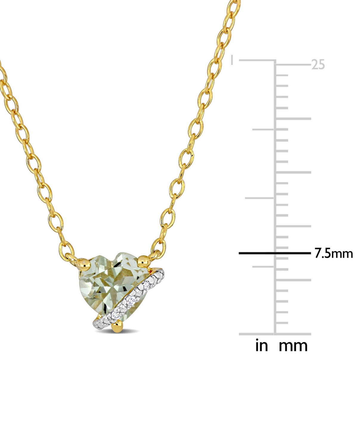 Macy's Gemstone Heart-shaped Pendant Necklace In Sterling Silver, 18"