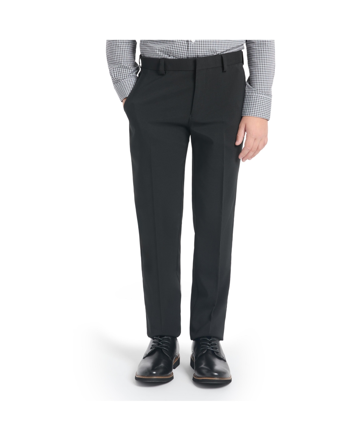 Kenneth Cole Reaction Big Boys Melange Slim Suit In Black
