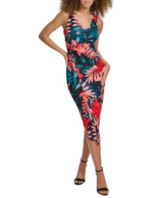 Siena - Women's Printed Scuba-Crepe Bodycon Midi Dress