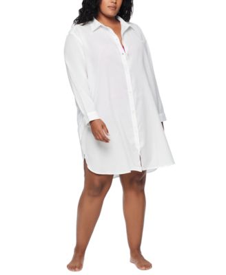 Lauren Ralph Lauren - Plus Size Cotton Maxi Beach Shirtdress