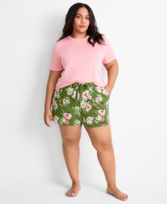 Women's Floral Knit Drawstring Shorts XS-3X