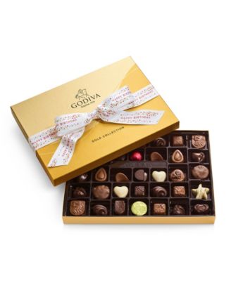 Assorted Milk Chocolate Gift Box with Happy Birthday Ribbon, 36 Pieces