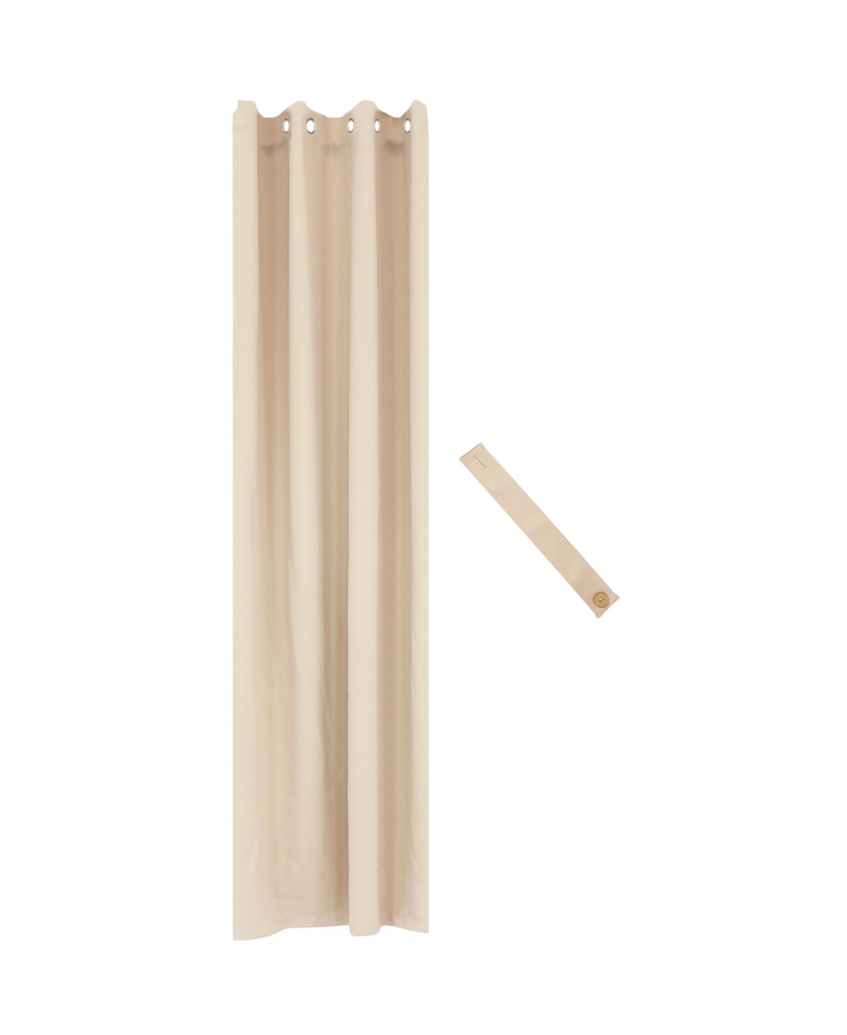 52 x 120-Inch Outdoor Room-Darkening Curtain Panel with Grommet Top and Tieback - Indoor and Outdoor Use - Beige - Beige
