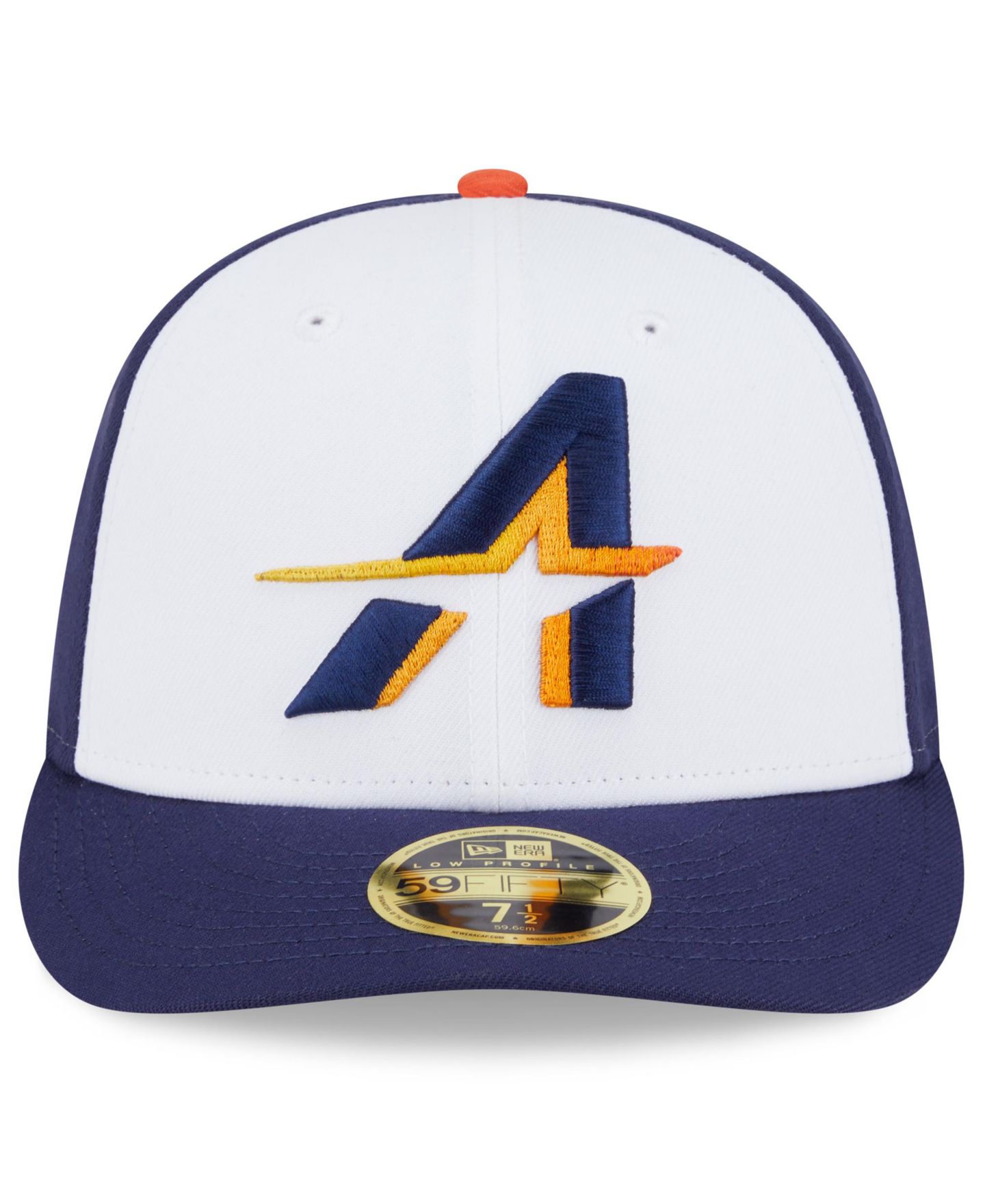 Мужская кепка New Era White/Navy Houston Astros 2025 City Connect Low Profile 58FIFTY Fitted Hat — фото 2