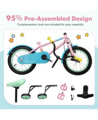 12-Inch Kids Bike with Adjustable Handlebar and Saddle, Lightweight Desig