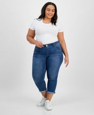 Democracy Jeans Ab Solution Ankle Skimmer Donna Plus Size - Indigo - Taglia 22 US