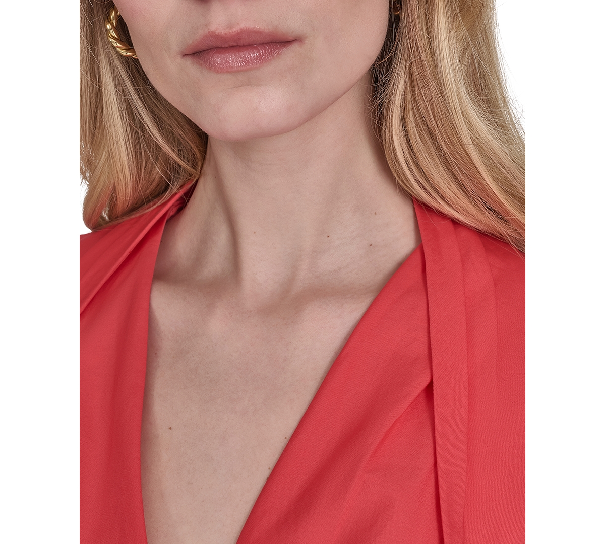 Vince Camuto Petite Cotton Belted Sleeveless Tiered Midi Dress In Red