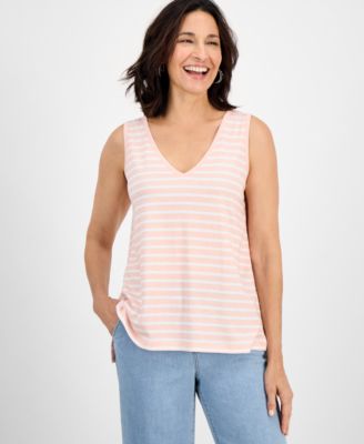 Style & Co - Women's Striped Easy Tank Top, Exclusively at Macy's