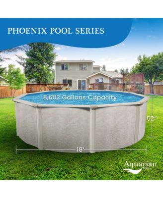 Phoenix 18' x 52" Above Ground Swimming Pool w/Pump, Ladder & Hardware