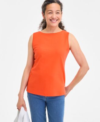 Style & Co - Women's Cotton Solid-Color Sleeveless Top