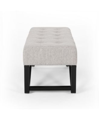Upholstered Bench with Black Geometric Legs and Modern Bentwood Frame for Living Room or Bedroom