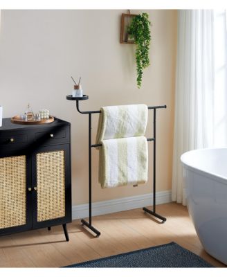 Valet Clothes Stand with Storage Tray, Towel Rack, Blanket Drying Holder for Bedroom