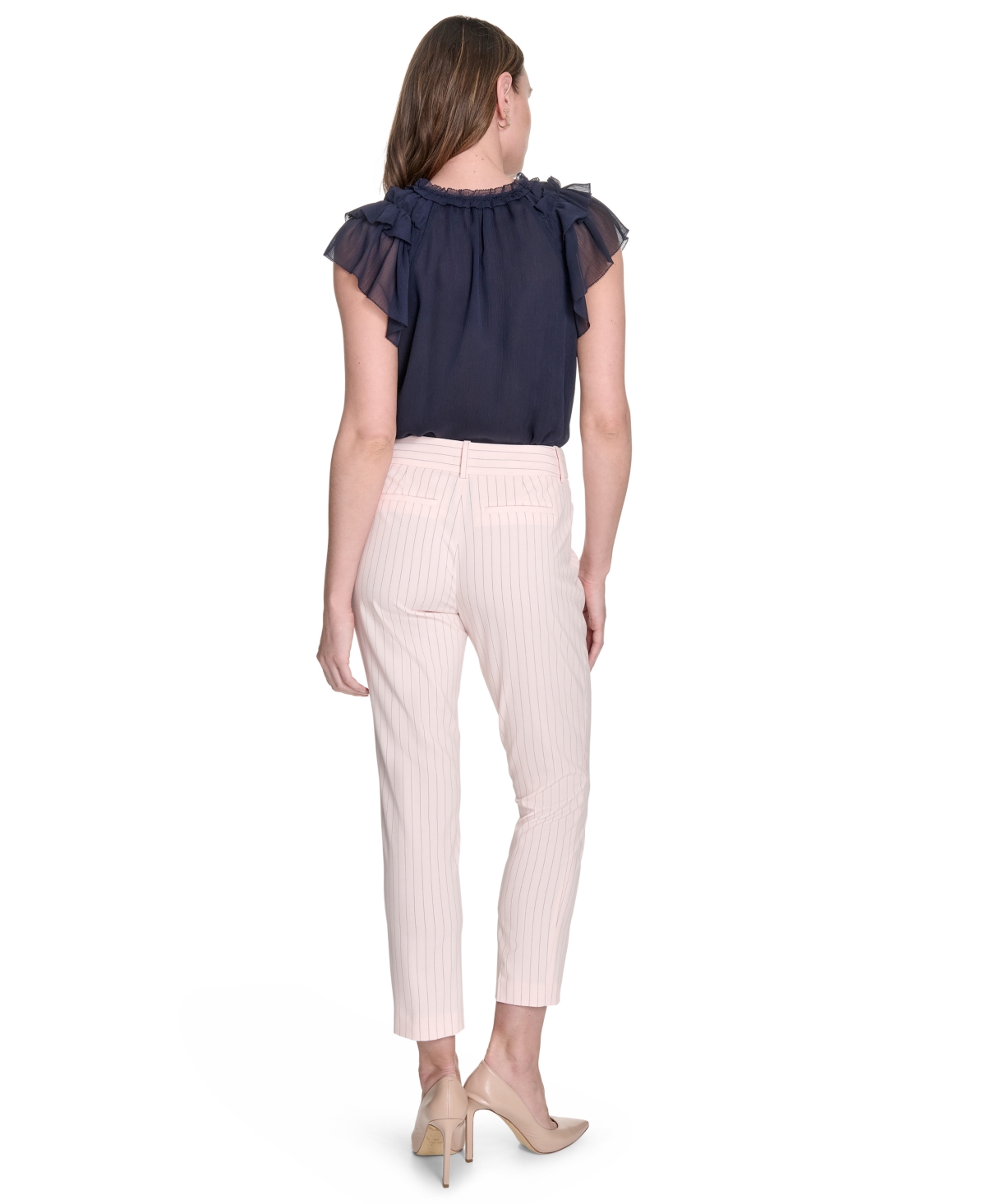 Tommy Hilfiger Women's Pinstripe Mid Rise Slim-leg Pants