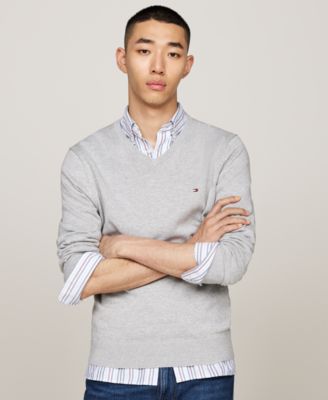 Men's Essential Solid V-Neck Sweater