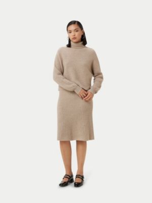 Women's Cashmere Cropped T-Neck Sweater